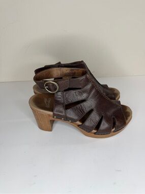 Dansko Shoes Brown Leather Ankle Booties Block Heel Comfort Women Size 40 US 9